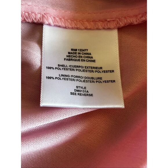 NSR woman’s medium pink floral tiered sheer long sleeve maxi dress career - Picture 6 of 6